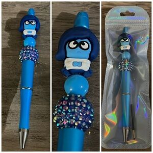 Inside Out Sadness beaded focal pen